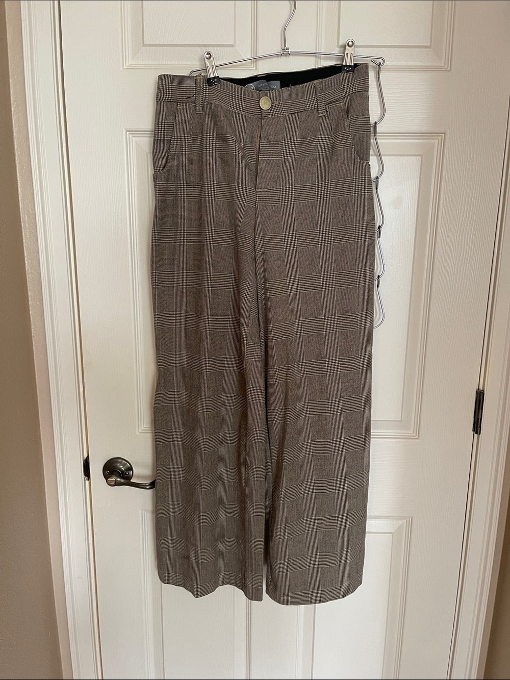 Wit &Wisdom Wide-Leg Plaid Trousers - Brown